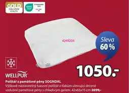 JYSK WELLPUR Polštář z paměťové pěny SOGNDAL nabídka