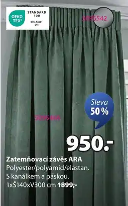 JYSK Zatemňovací závěs ARA Polyester/polyamid/elastan. nabídka