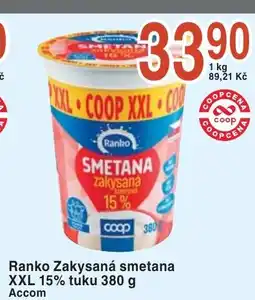 Coop hb Ranko Zakysaná smetana XXL 15% tuku Accom nabídka