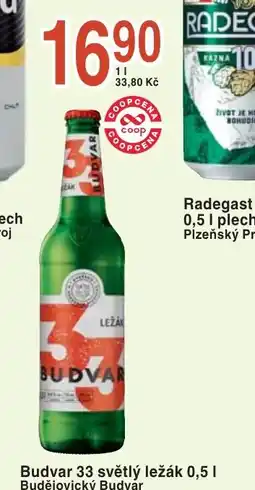 Coop hb Budvar 33 světlý ležák Budějovický Budvar nabídka