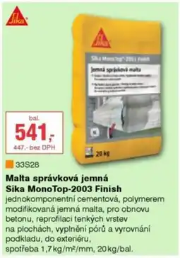 DEK Malta správková jemná Sika MonoTop-2003 Finish nabídka