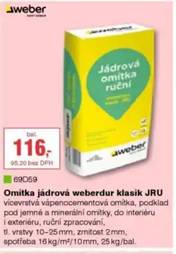 DEK Omítka jádrová weberdur klasik JRU nabídka