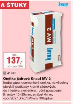 DEK Omítka jádrová Knauf MV 2 nabídka