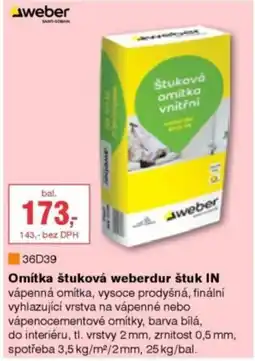 DEK Omítka štuková weberdur štuk IN nabídka