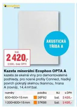DEK Kazeta minerální Ecophon OPTA A nabídka