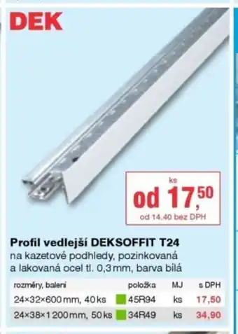 DEK Profil vedlejší DEKSOFFIT T24 nabídka