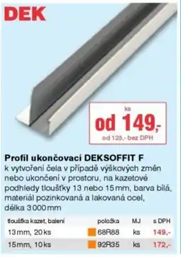DEK Profil ukončovací DEKSOFFIT F nabídka