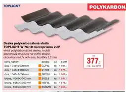 DEK Deska polykarbonátová vlnitá TOPLIGHT W 76/18 microprisma 2UV nabídka