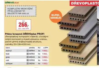 DEK Prkno terasové DŘEVOplus PROFI nabídka