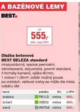 DEK Dlažba betonová BEST BELEZA standard nabídka