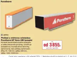 DEK Překlad s roletovou schránkou Porotherm KP Vario UNI komplet nabídka