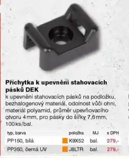 DEK Příchytka k upevnění stahovacích pásků DEK nabídka
