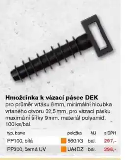 DEK Hmoždinka k vázací pásce DEK nabídka