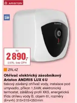 DEK Ohřívač elektrický zásobníkový Ariston ANDRIS LUX 6U nabídka