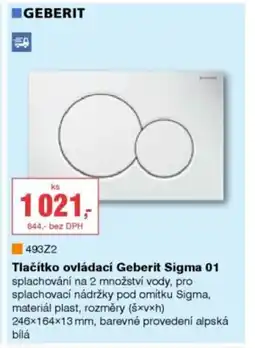 DEK Tlačítko ovládací Geberit Sigma 01 nabídka