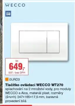 DEK Tlačítko ovládací WECCO WT270 nabídka