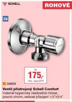 DEK Ventil přístrojový Schell Comfort nabídka