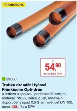 DEK Trubka drenážní tyčová Fränkische Opti-drän nabídka