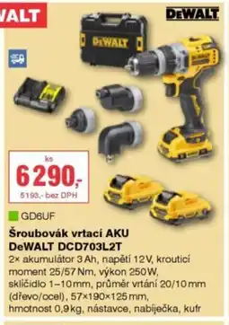 DEK Šroubovák vrtací AKU DEWALT DCD703L2T nabídka