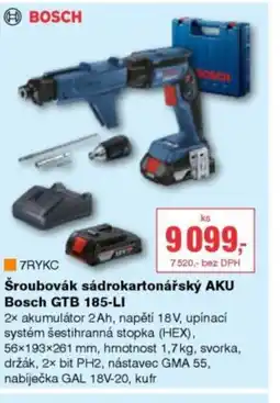 DEK Šroubovák sádrokartonářský AKU Bosch GTB 185-LI nabídka