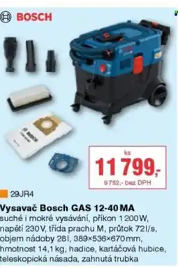 DEK Vysavač Bosch GAS 12-40 MA nabídka