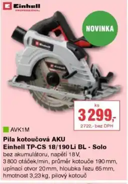 DEK Pila kotoučová AKU Einhell TP-CS 18/190 Li BL - Solo nabídka