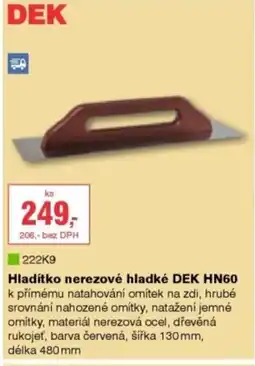 DEK Hladítko nerezové hladké DEK HN60 nabídka