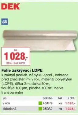 DEK Fólie zakrývací LDPE nabídka