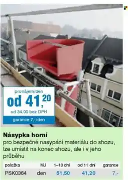 DEK Násypka horní nabídka