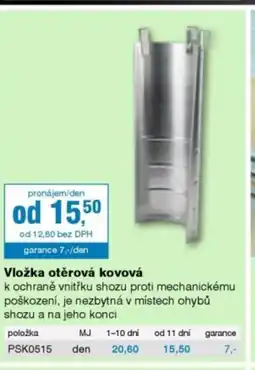 DEK Vložka otěrová kovová nabídka