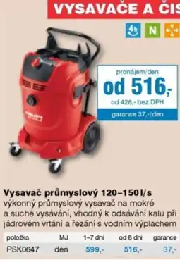 DEK Vysavač průmyslový 120-150 l/s nabídka