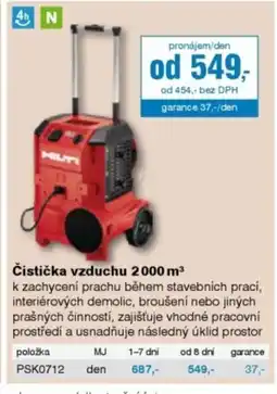 DEK Čistička vzduchu 2000 m³ nabídka