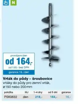DEK Vrták do půdy - šroubovice nabídka