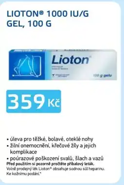 Lékárna AGEL Lioton®1000 iu/g gel nabídka