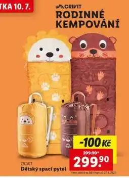 Lidl CRIVIT DĚTSKÝ SPACÍ PYTEL nabídka