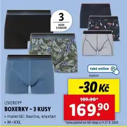 Lidl LIVERGY BOXERKY 3 KUSY nabídka