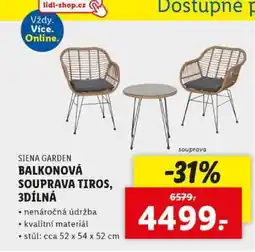 Lidl SIENA GARDEN BALKONOVÁ SOUPRAVA TIROS, 3DÍLNÁ nabídka