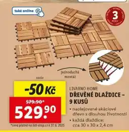 Lidl LIVARNO HOME Dřevěné dlaždice - 9 kusů nabídka