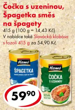 CBA Čočka s uzeninou, Špagetka směs na špagety nabídka