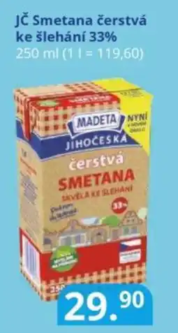 Potraviny CZ MADETA Jč Smetana čerstvá ke šlehání 33% nabídka