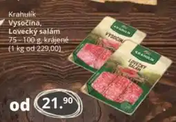 Potraviny CZ Krahulik Vysočina, Lovecký salám nabídka