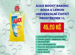 Drogeo AJAX Boost baking soda & lemon univerzální čisticí prostředek nabídka