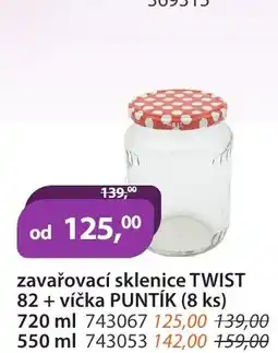 M.A.T. Zavařovací sklenice twist 82 + víčka puntík (8 ks) nabídka