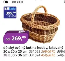 M.A.T. Dětský oválný koš na houby, lakovaný nabídka