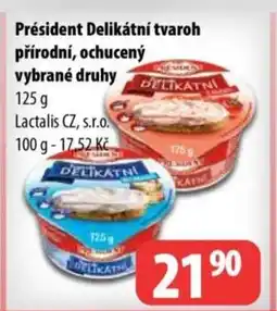 Partner Maloobchodní síť Président Delikátní tvaroh přírodní, ochucený nabídka
