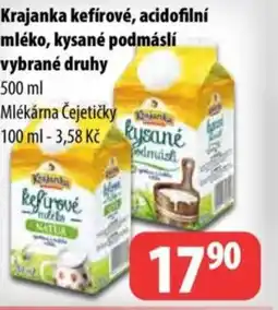 Partner Maloobchodní síť Krajanka kefírové, acidofilní mléko, kysané podmáslí vybrané druhy nabídka