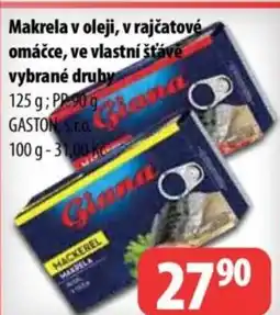 Partner Maloobchodní síť Makrela v oleji, v rajčatové omáčce, ve vlastní šťávě vybrané druby nabídka