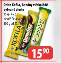 Partner Maloobchodní síť Orion Kofila, Banány v čokoládě vybrané druhy nabídka
