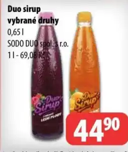Partner Maloobchodní síť Duo sirup vybrané druhy nabídka