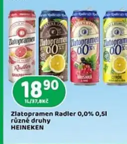 Brněnka Zlatopramen Radler nabídka